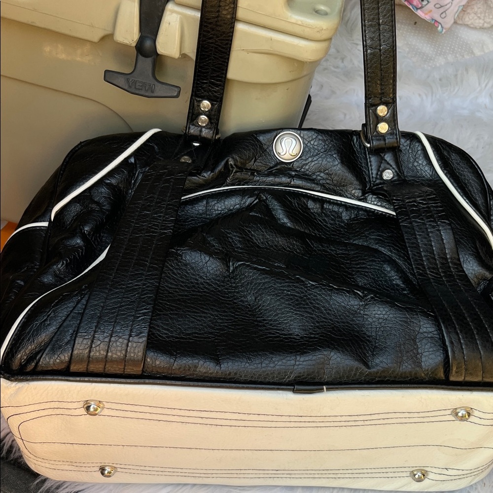 lululemon athletica Black and Tan Travel Bag